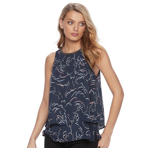 Juicy Couture Tops - JUICY COUTURE | Blue Layered Top w/ Rhinestones, M